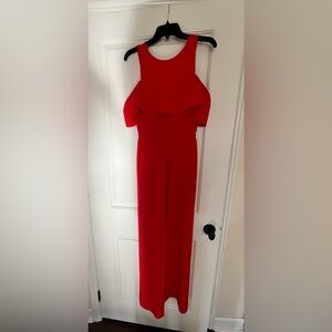 Red jumpsuit from Zara